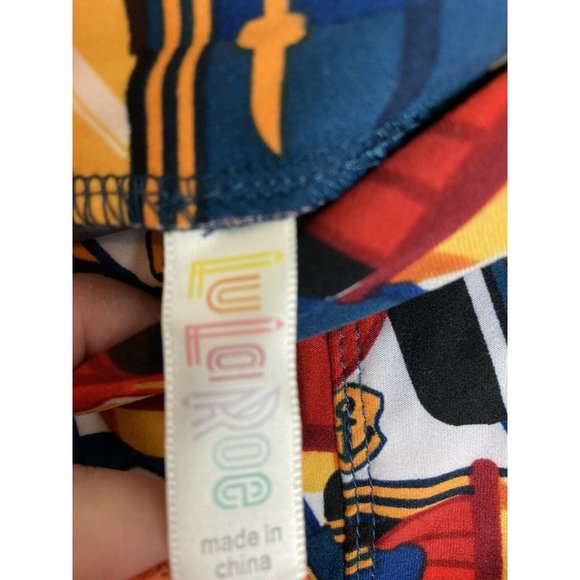 LuLaRoe TC Tall Curvy Fire Fighter Leggings Helmet Fireman - Picture 5 of 7